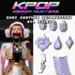 Zoey Costume decorations (Kpop demon hunters - golden)