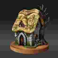 Enchanted Forest Cottage – Fantasy Stone House 3D Model for FDM Printing
