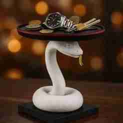 "Snake Catchall Tray – Elegant and Unique 3D Design for Your Desk!"