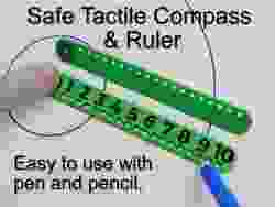 Güvenli Dokunsal Pusula ve Cetvel (Yerinde baskı)