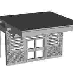 Art Deco Station Platform waiting room building middle extension with doors 1/148 scale