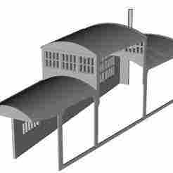 French Type G roundhouse building Left through road 36 road type 1/160 scale
