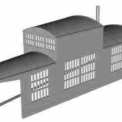 French Type G roundhouse building right end through section 36 road type 1/160 scale
