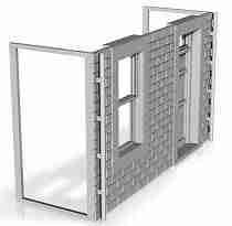 House front module,stone with door on right 1/76 scale