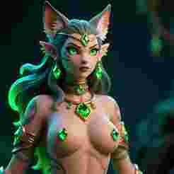 Mystical Feline Elf 100mm Character Bust