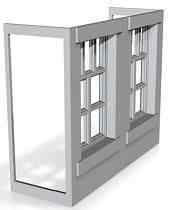 TALL WAREHOUSE upper wall with windows (rendered version)  1/87 scale