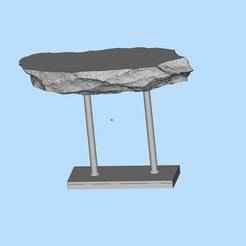 Textured stone display table scene model