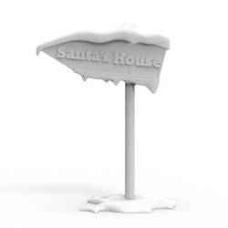 Arrow Sign Faher's House / Panneau Directionel maison du Père Noël