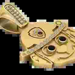 3D Printable Dog Medallion with Helmet