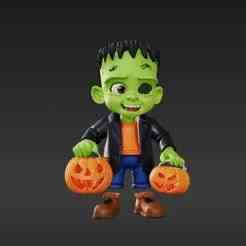 3D Printable Halloween Frankenstein – Flexible Limbs, Textured Clothing
