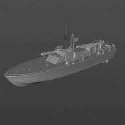 American PT-109 torpedo boat 3D model material