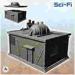 House with window and generator on roof (8) - Future Sci-Fi SF Zombie plague Post apocalyptique Terrain Tabletop Scifi