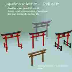 Japanese collection - Torii gates in scale  1:35, 1:43, 1:48, 1:50, 1:55, 1:64, 1:72, 1:76, 1:87, 1:96 HO & 28 mm assembly model kit