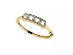 Luxury Gold Bracelet with Moving Bezel Diamonds