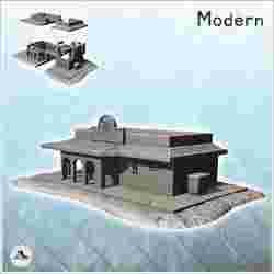 Modern biker gang bar with flat roof (+ props) - Modern WW2 Cold Era Gang World War Diaroma Wargaming RPG Post-apo Apocalypse Zombie