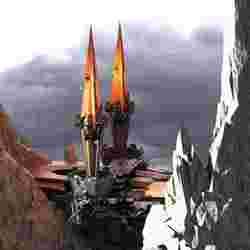 Sci fi Core Magma crystal Floating platforms