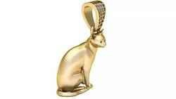 Sitting Cat Amulet Pendant 3D Printable Model