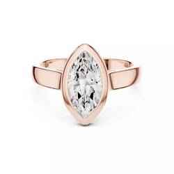 Solitaire Marquise Cut Bezel Set Diamond Engagement Ring Video