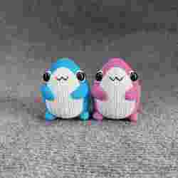 Sevimli Köpekbalığı Örme - Tığ İşi - STL &amp; 3mf Çok Renkli