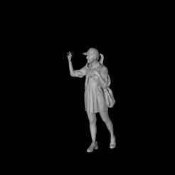 1/64 3D digital model of a lady saying hello