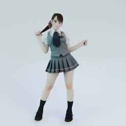 LOLITA JAPANESE GIRL WITH UNIFORM - Figurine STL 3D printable Model