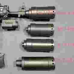 modular Putnik style airsoft mock suppressor, 3 length, with 5ku tracer unit compartment