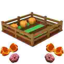 Pumpkin patch tray with a pumpkin mould for sensory play