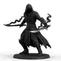 Shadowblade Assassin Miniature | Dual Daggers Rogue | Stealth Operative for Tabletop RPGs & Wargaming 3D Print