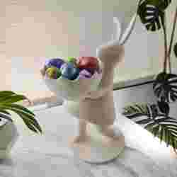 Yumurta sepetli Minimalist Paskalya Tavşanı Kadın