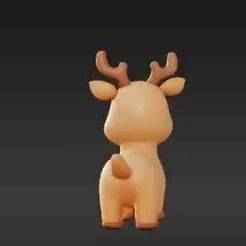 Charming Stylized Reindeer 3D Print | Friendly Holiday Figurine for Festive Decor