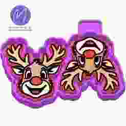 Rudolph Reindeer Vent Clip Freshie STL Mold Housing